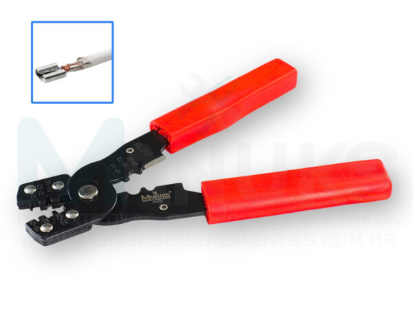 MK-202B - Alicate manual crimpar terminais Automotivos faston cabos 0,5 até 6mm²
