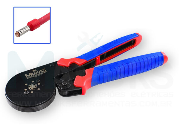 MKSC10-16-6 - Alicate sextavado crimpar terminais Ilhós tubolar cabos 0,25 até 16mm²